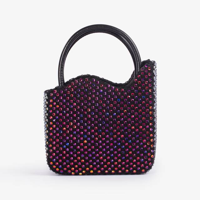 Le Silla Mini bag raso nero e Cristalli iridescenti Promozione Limitata