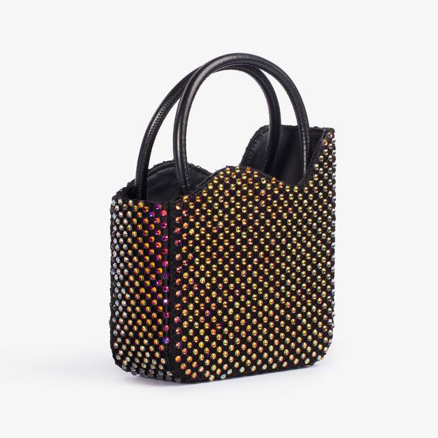 Le Silla Mini bag raso nero e Cristalli iridescenti Promozione Limitata