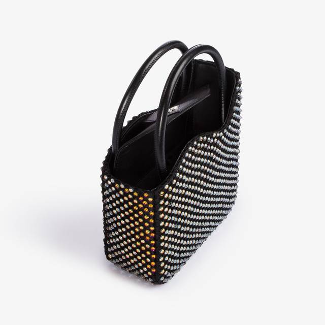Le Silla Mini bag raso nero e Cristalli iridescenti Promozione Limitata