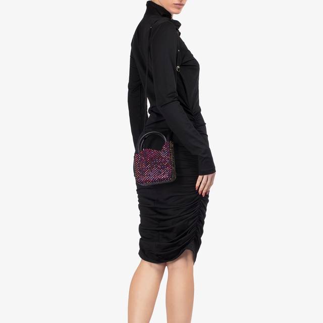 Le Silla Mini bag raso nero e Cristalli iridescenti Promozione Limitata