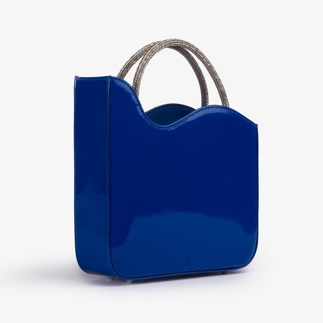 Le Silla Small bag vernice blu persia con Cristalli Shopping Online