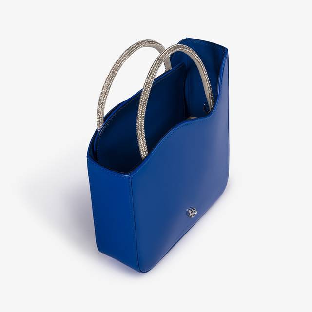 Le Silla Small bag vernice blu persia con Cristalli Shopping Online
