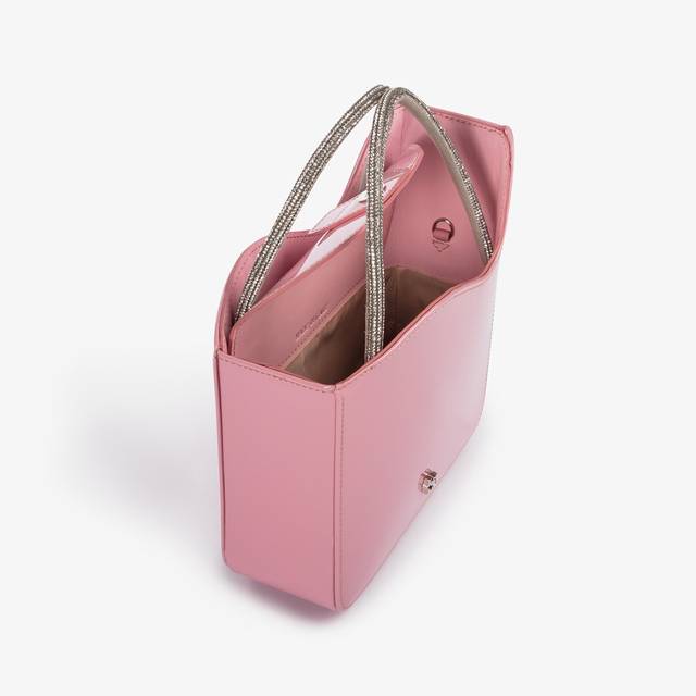 Le Silla Small bag vernice rosa dea con Cristalli Affare Del Giorno