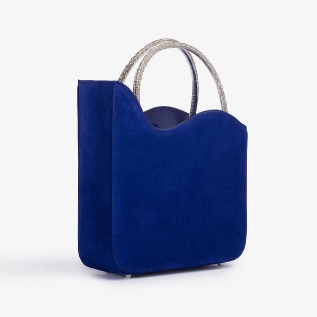Le Silla Small bag camoscio blu lazuli e Cristalli Convenienza