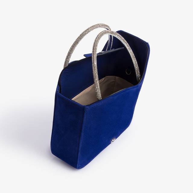 Le Silla Small bag camoscio blu lazuli e Cristalli Convenienza