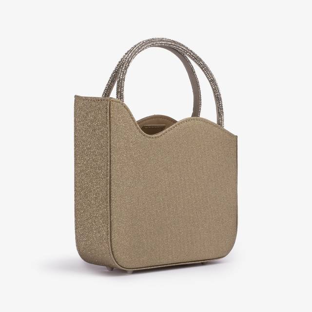Le Silla Mini bag glitter oro con Cristalli Sconto