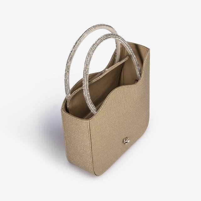 Le Silla Mini bag glitter oro con Cristalli Sconto