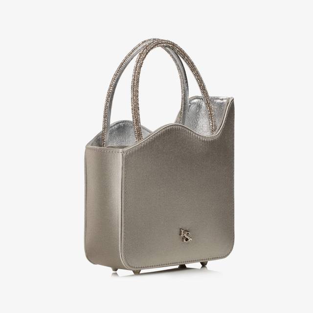 Le Silla Mini bag raso argento e Cristalli Online