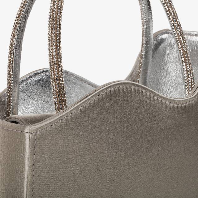 Le Silla Mini bag raso argento e Cristalli Online