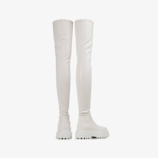 Le Silla Stivale sopra il ginocchio pelle vegan stretch bianco Saldi
