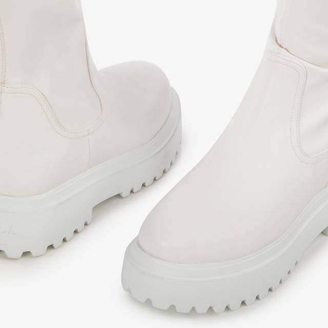Le Silla Stivale sopra il ginocchio pelle vegan stretch bianco Saldi