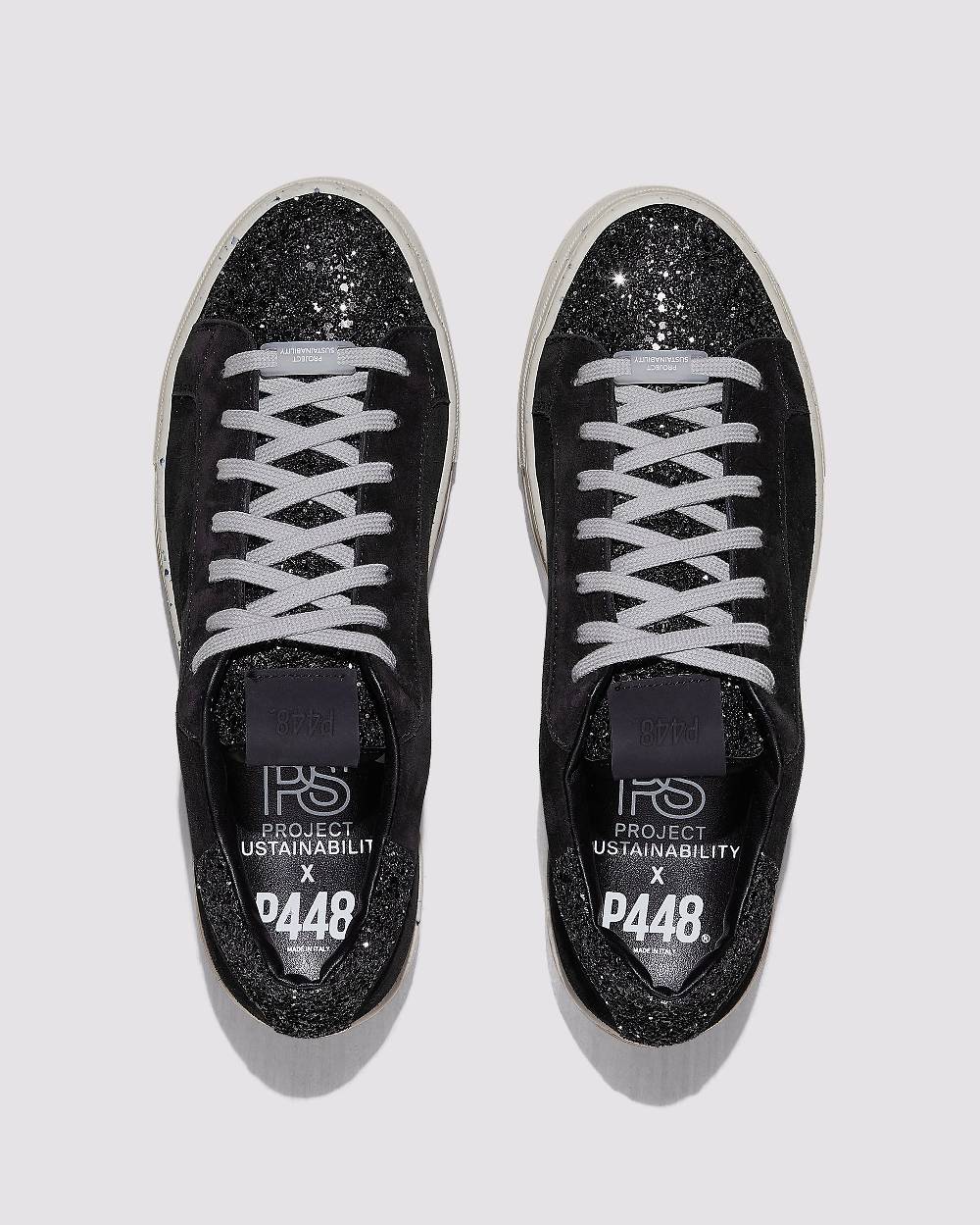 P448 Thea Recycled Black/Gun In Linea
