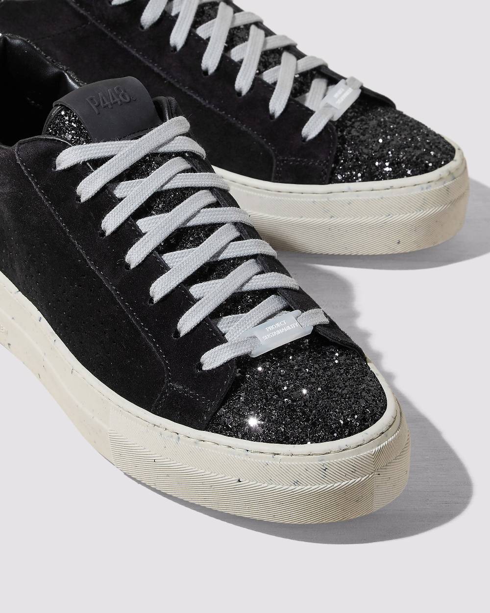 P448 Thea Recycled Black/Gun In Linea