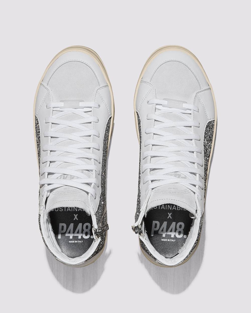 P448 Skate Recycled White/Silver Qualità