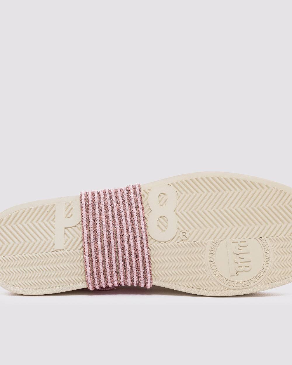 P448 Shoelaces Rose/Pink Glitter In Linea