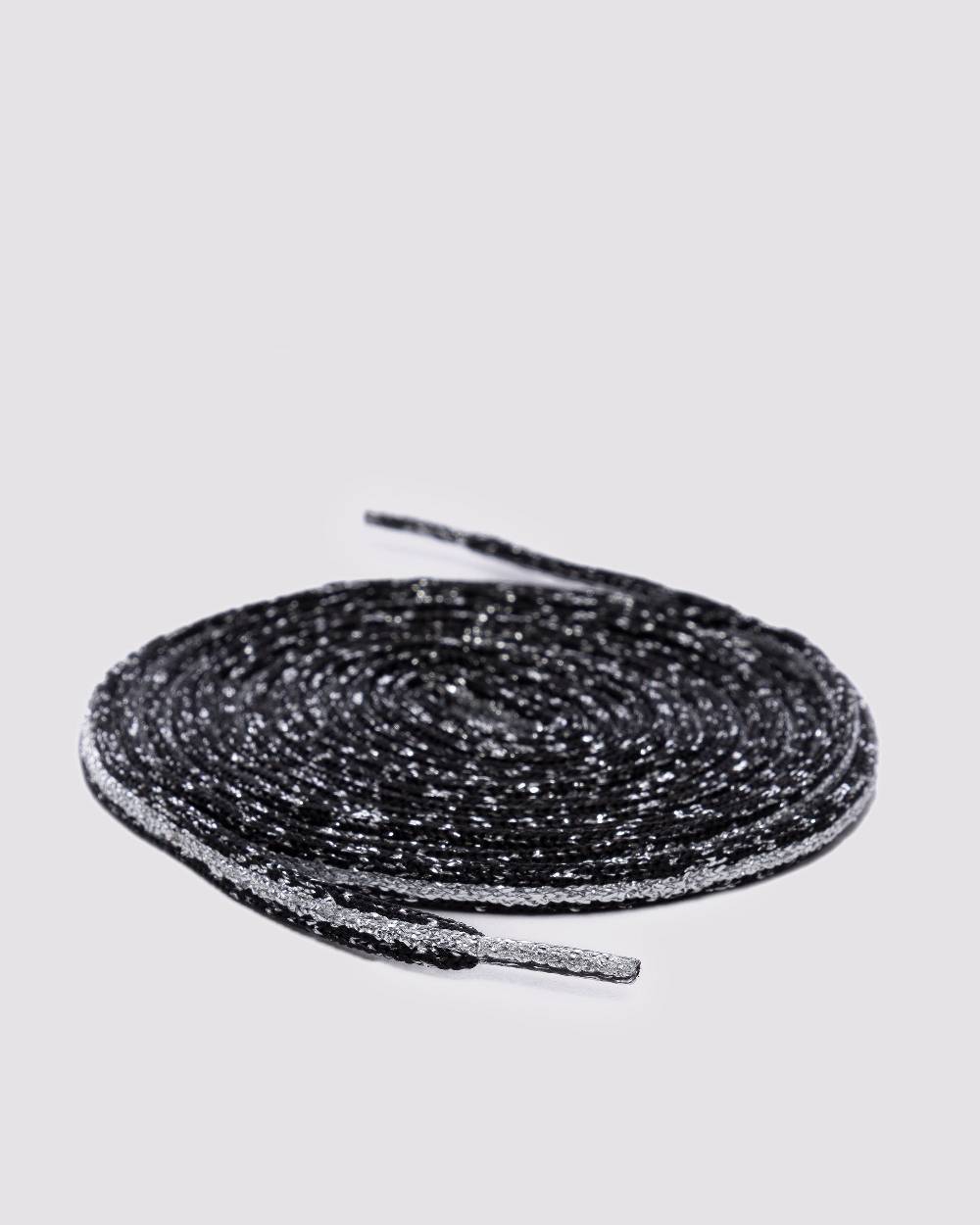 P448 Shoelaces Black Glitter/Silver Spedizione Gratuita