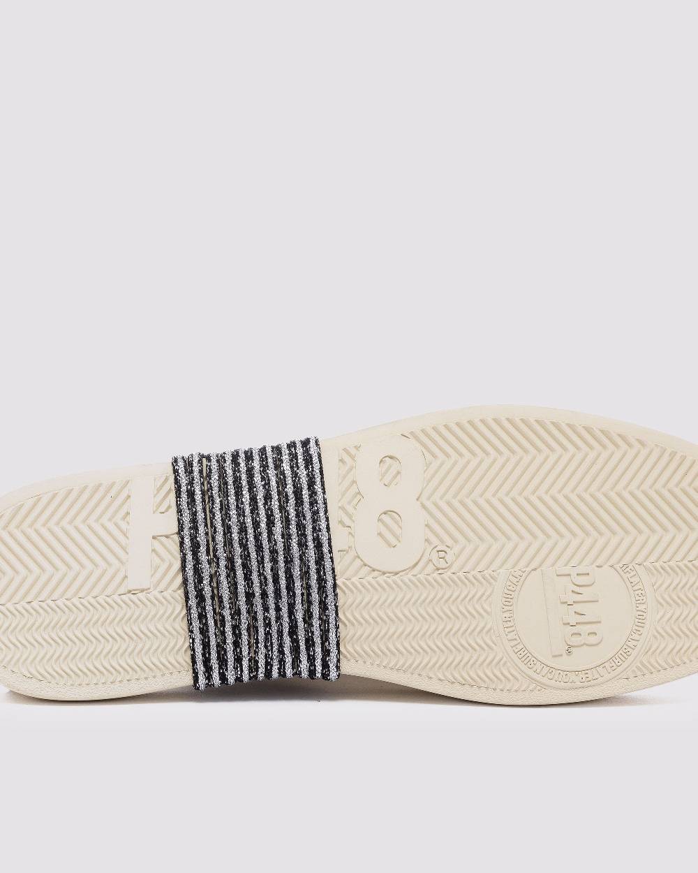 P448 Shoelaces Black Glitter/Silver Spedizione Gratuita