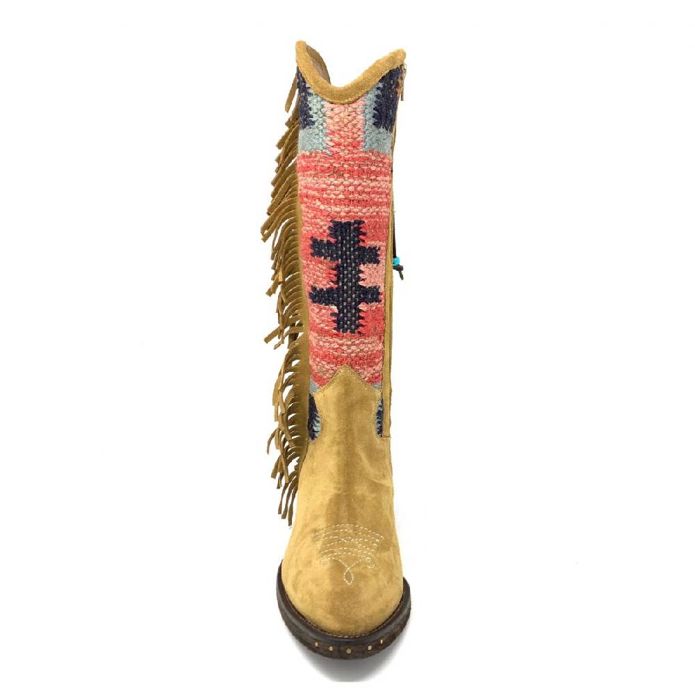 Passion Blanche Texano crosta cammello e kilim Suola cuoio Moda
