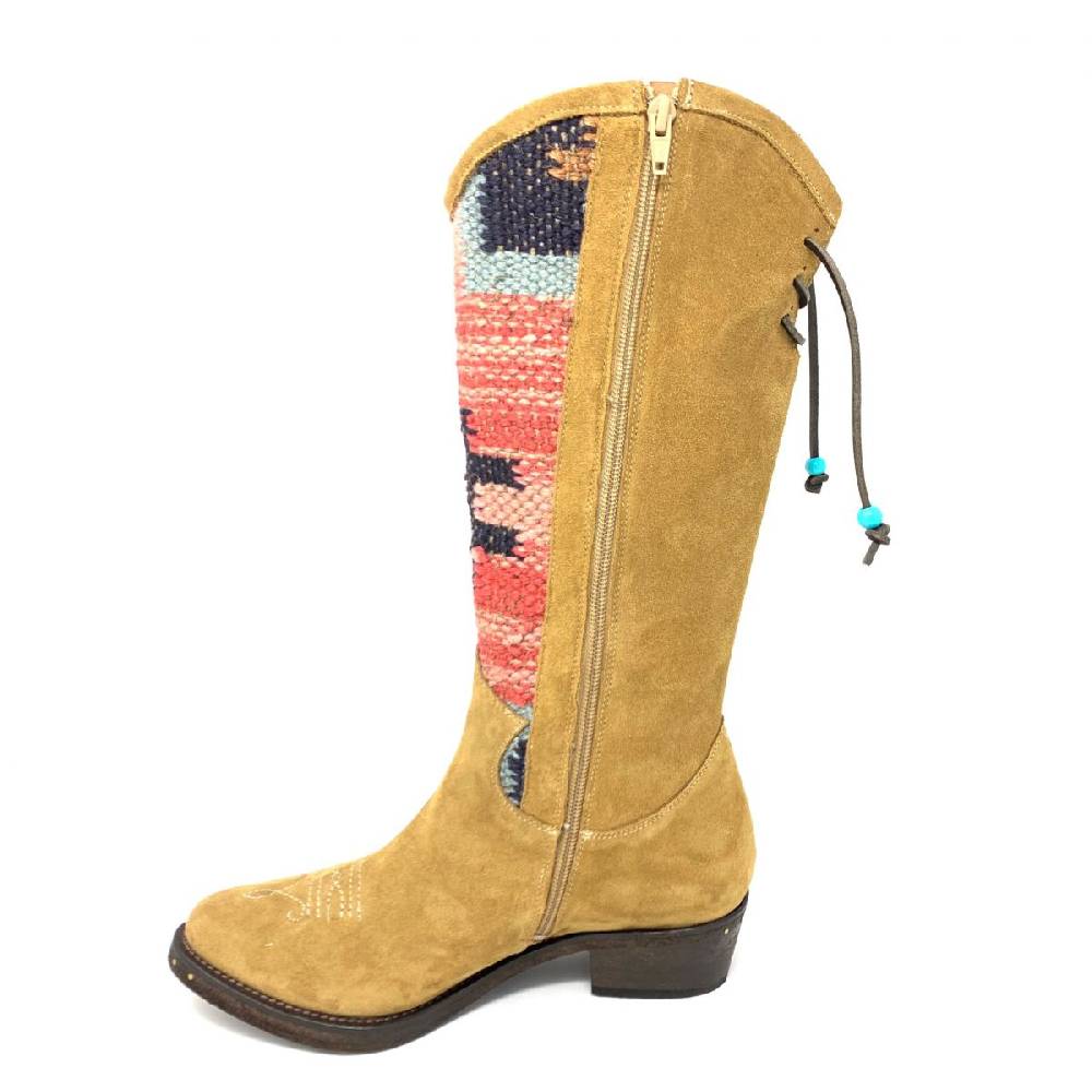 Passion Blanche Texano crosta cammello e kilim Suola cuoio Moda