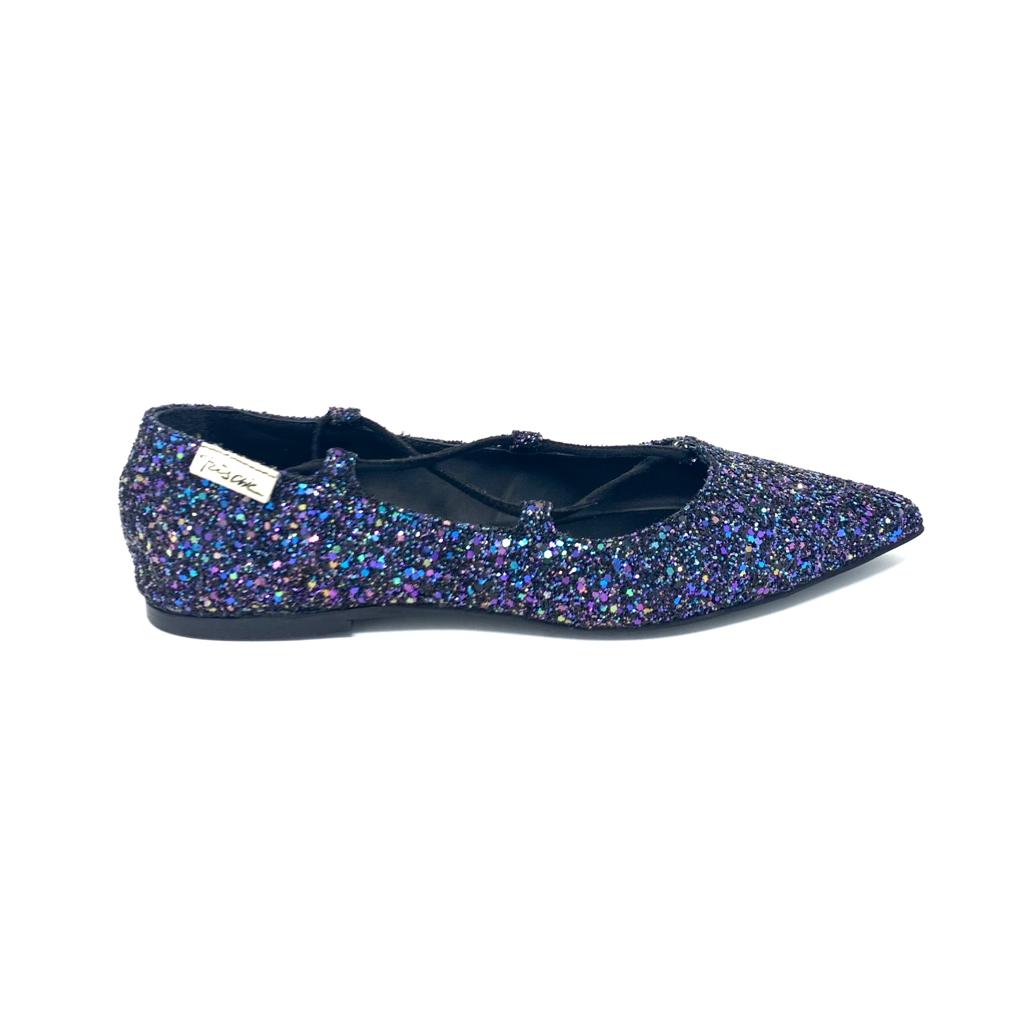 Passion Blanche Brigitte Glitter Nero/Blu Saldi Di Fabbrica