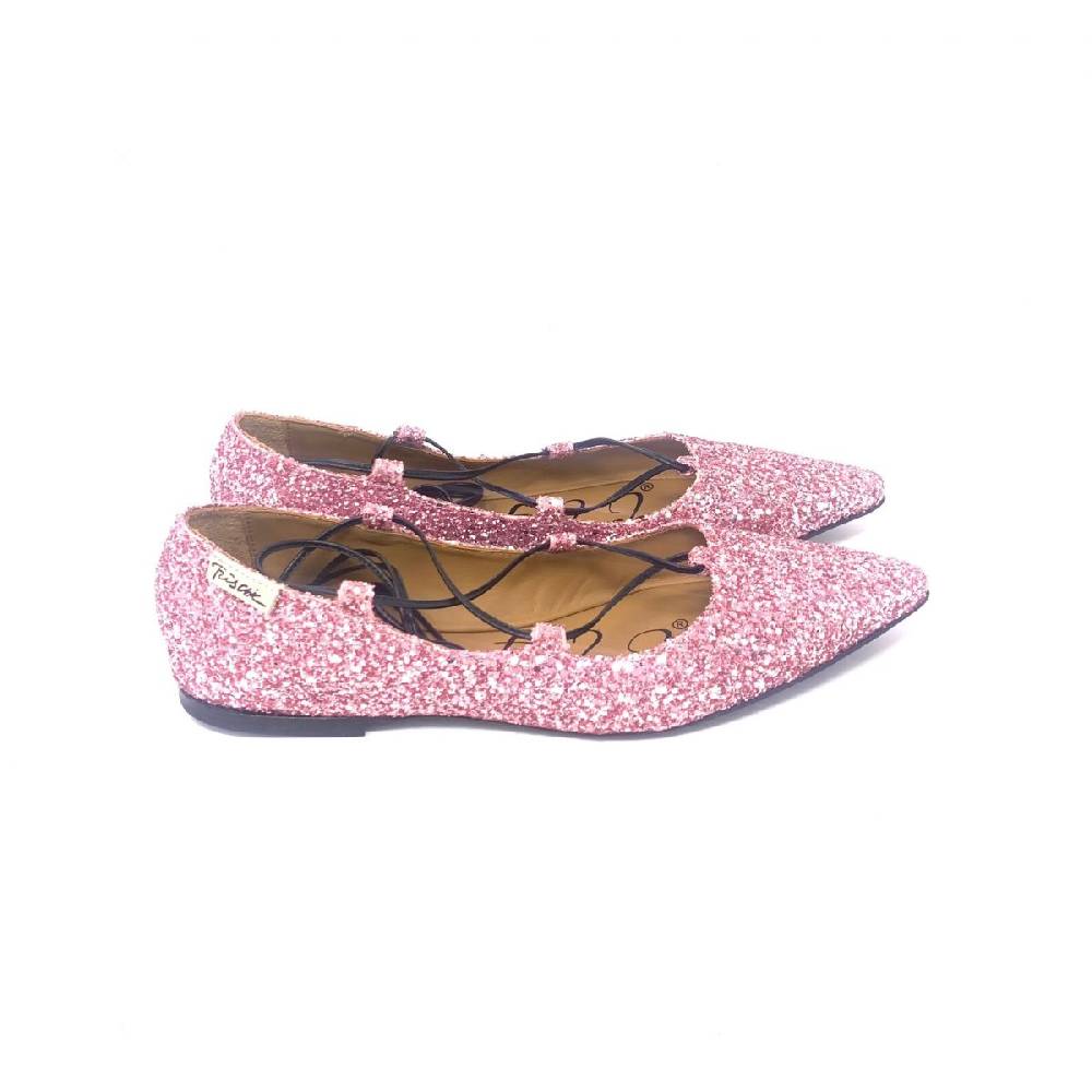 Passion Blanche Flat Shoes SILVIA BERRI “autografata” Glitter Rosa Promozione