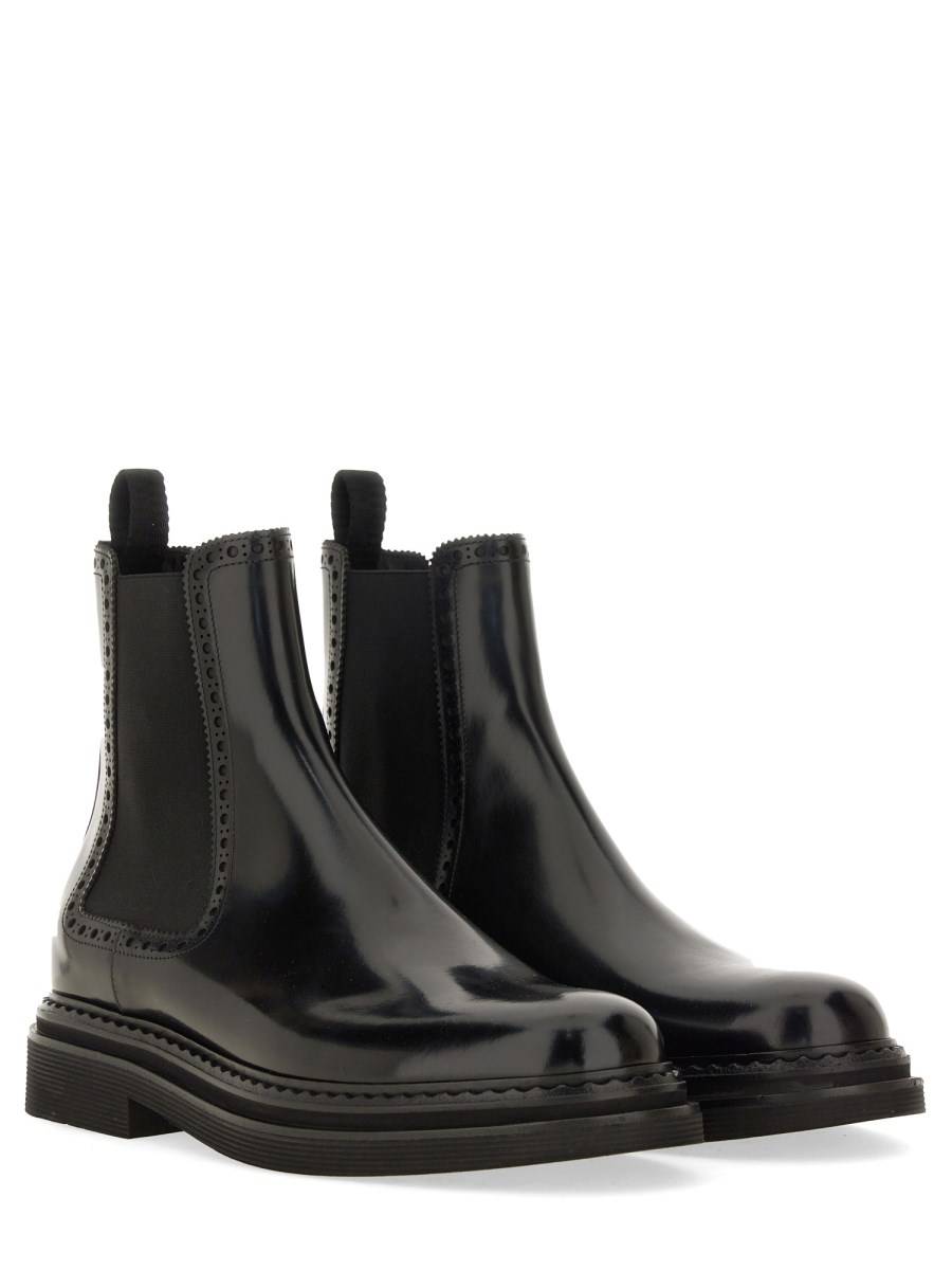 DOLCE & GABBANA STIVALE IN PELLE SPAZZOLATA Sottocosto