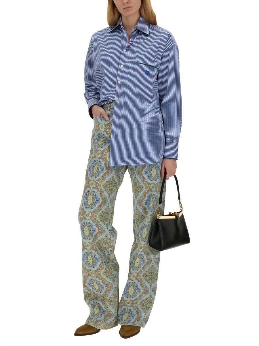 ETRO JEANS CON STAMPA PAISLEY IN DENIM DI COTONE Vendita