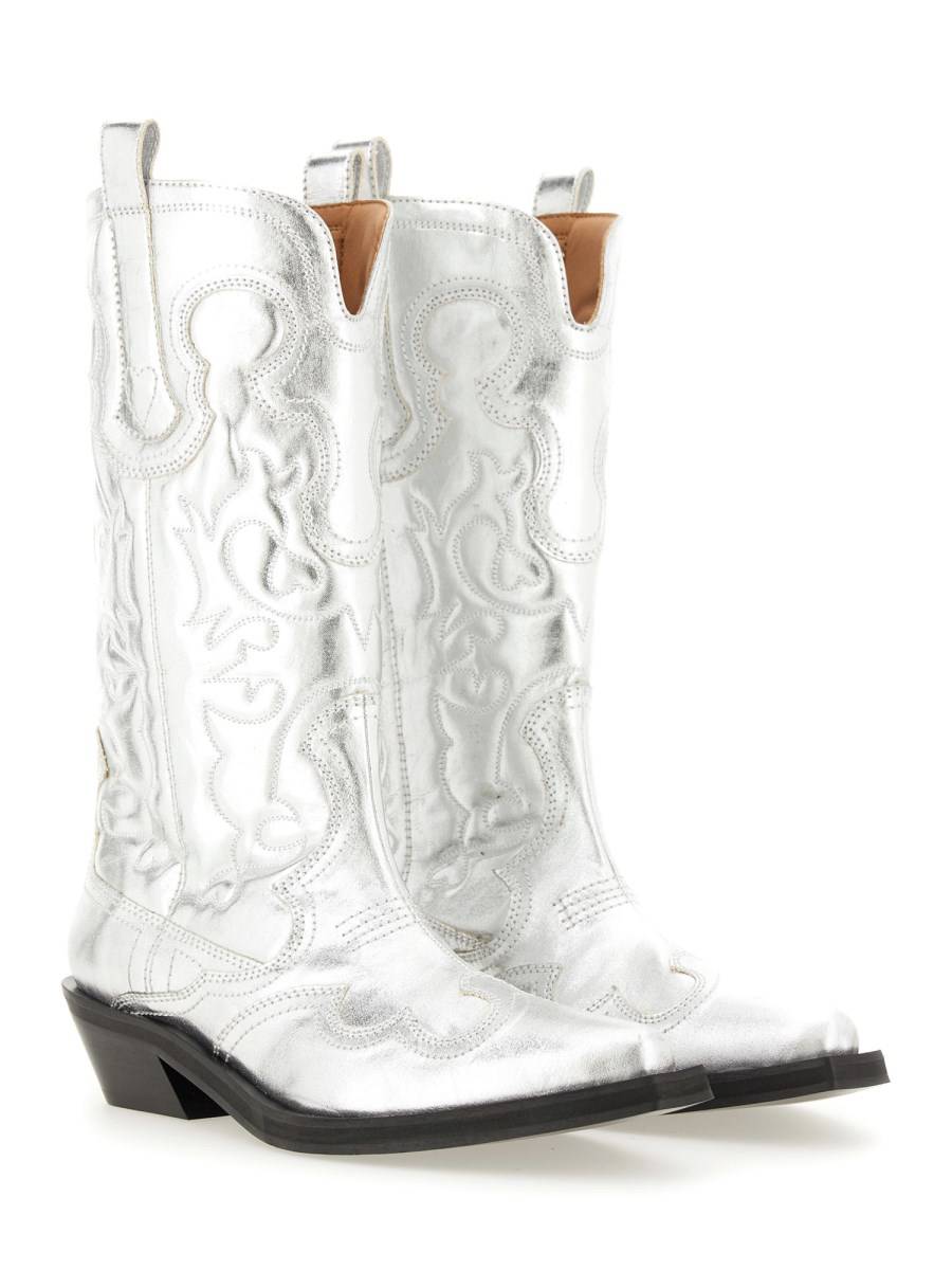 GANNI STIVALE WESTERN RICAMATO Promozione Limitata