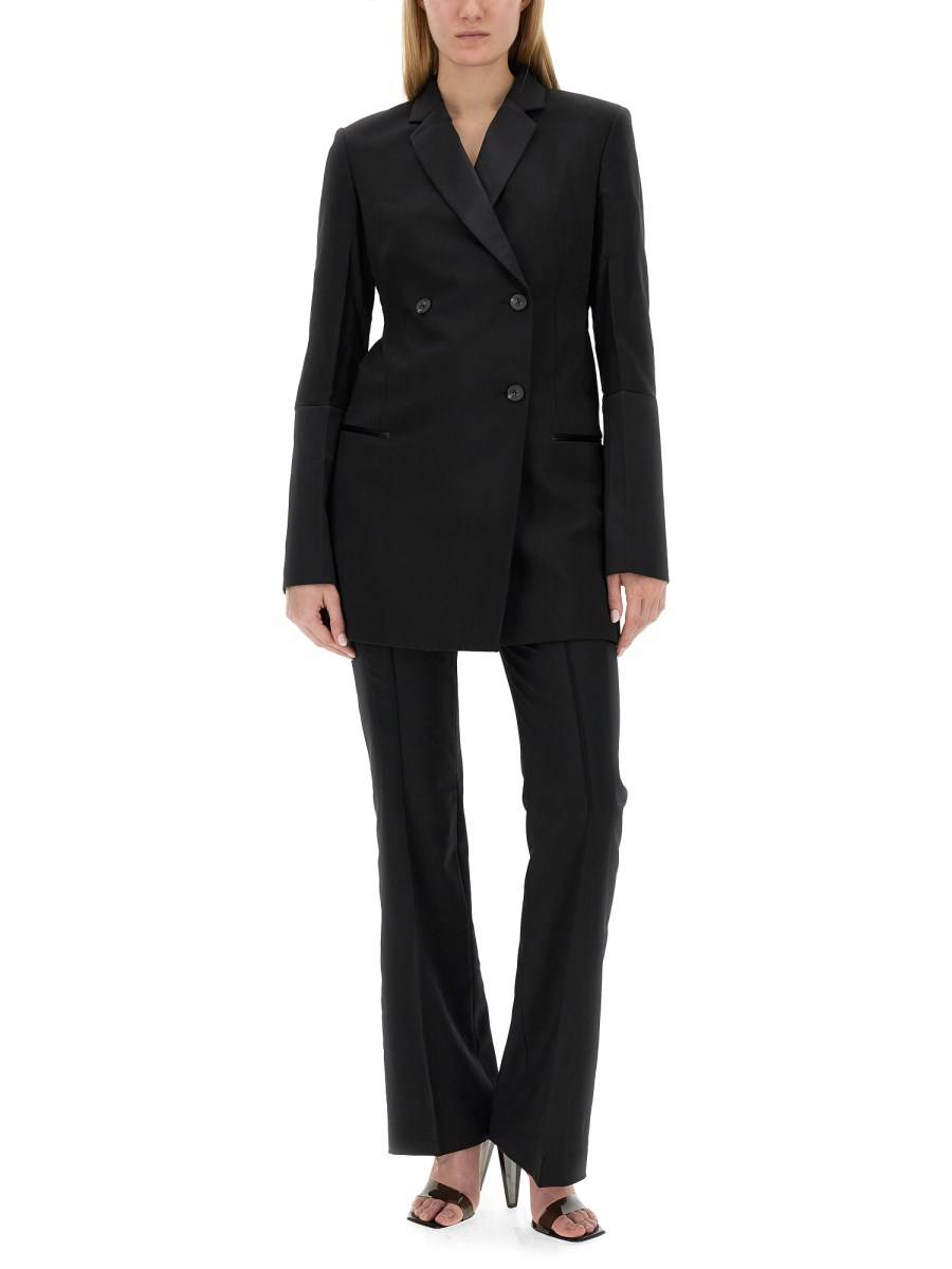 HELMUT LANG PANTALONE BOOTCUT IN TWILL DI MISTO LANA Consegna Veloce