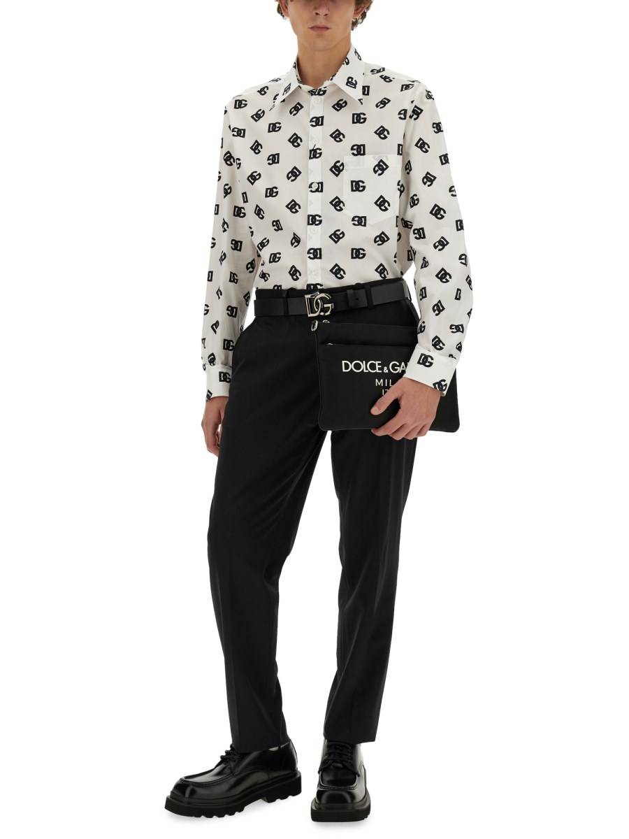 DOLCE & GABBANA CAMICIA CON LOGO DG ALL OVER Pezzi Unici