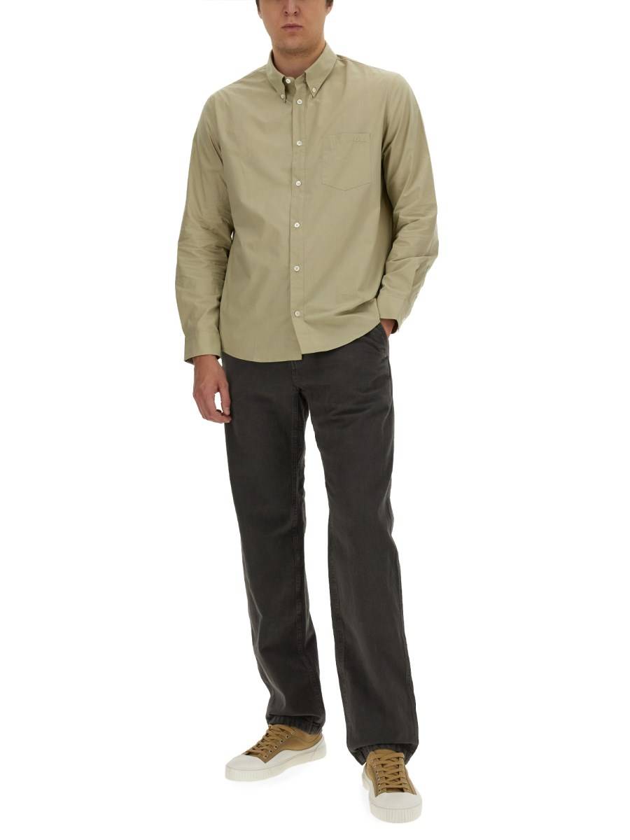A.P.C. CAMICIA "EDOUARD" IN POPELINE DI COTONE Soddisfazione Garantita