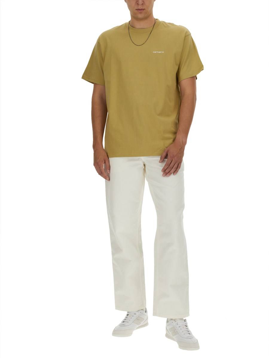 CARHARTT WIP T-SHIRT IN JERSEY DI COTONE CON RICAMO LOGO Sconto