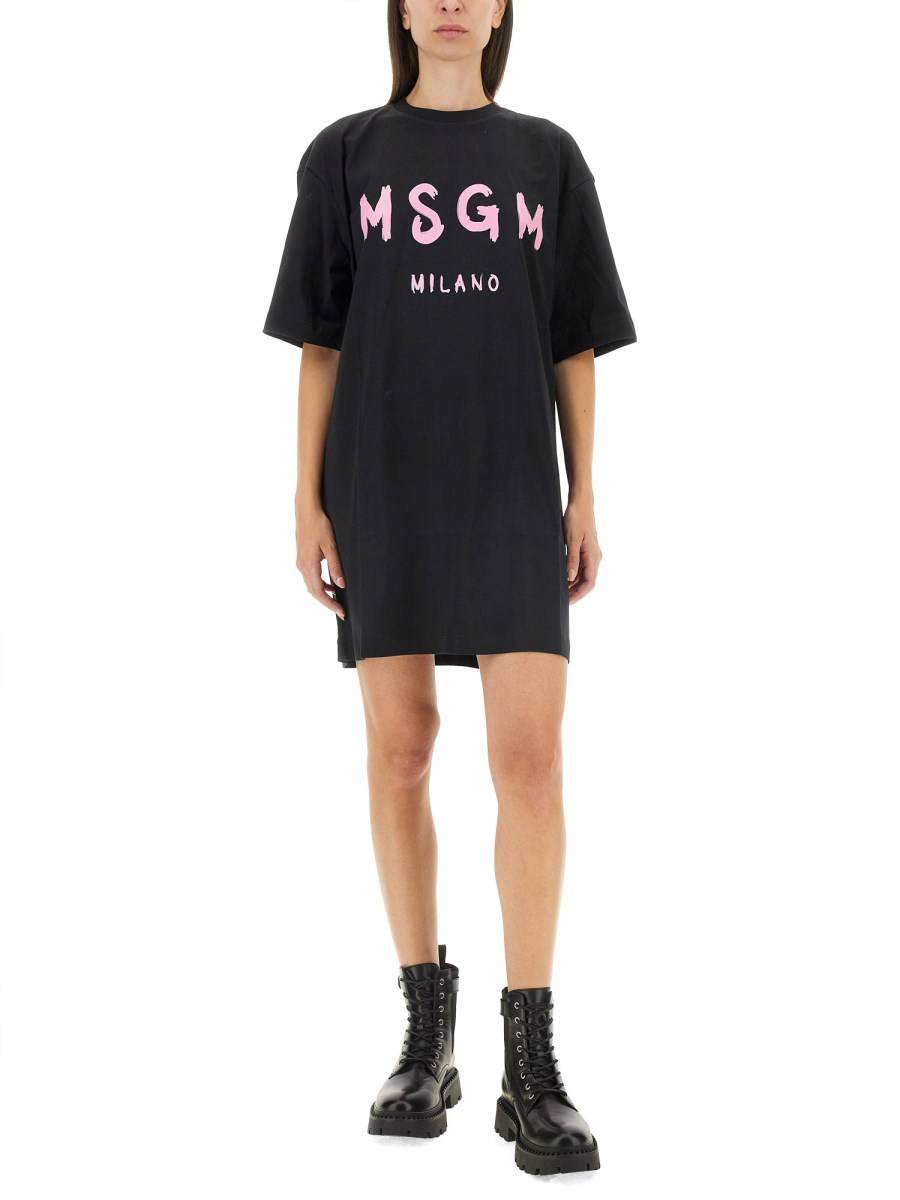 MSGM ABITO IN JERSEY DI COTONE CON LOGO 50% di sconto con spedizione gratuita