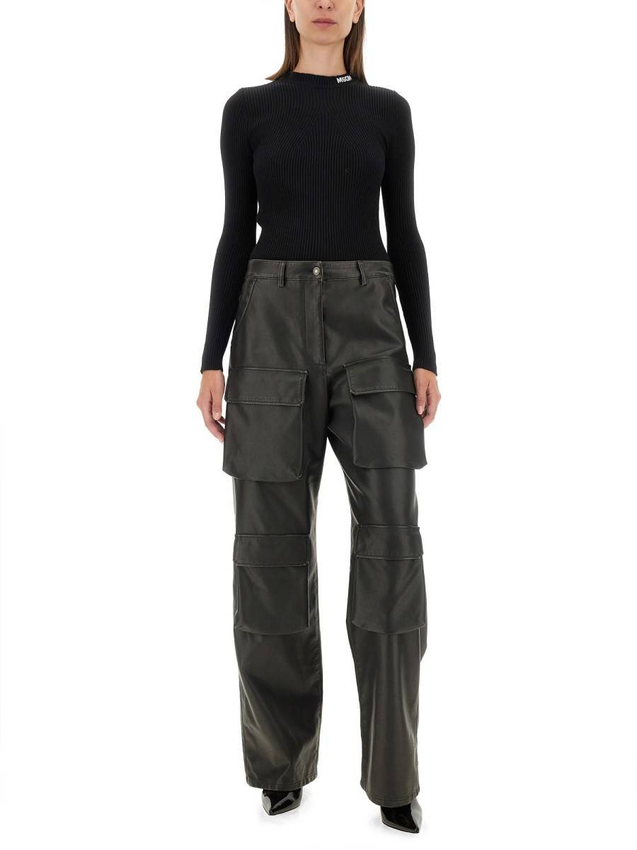 MSGM MAGLIA IN VISCOSA CON LOGO Officina