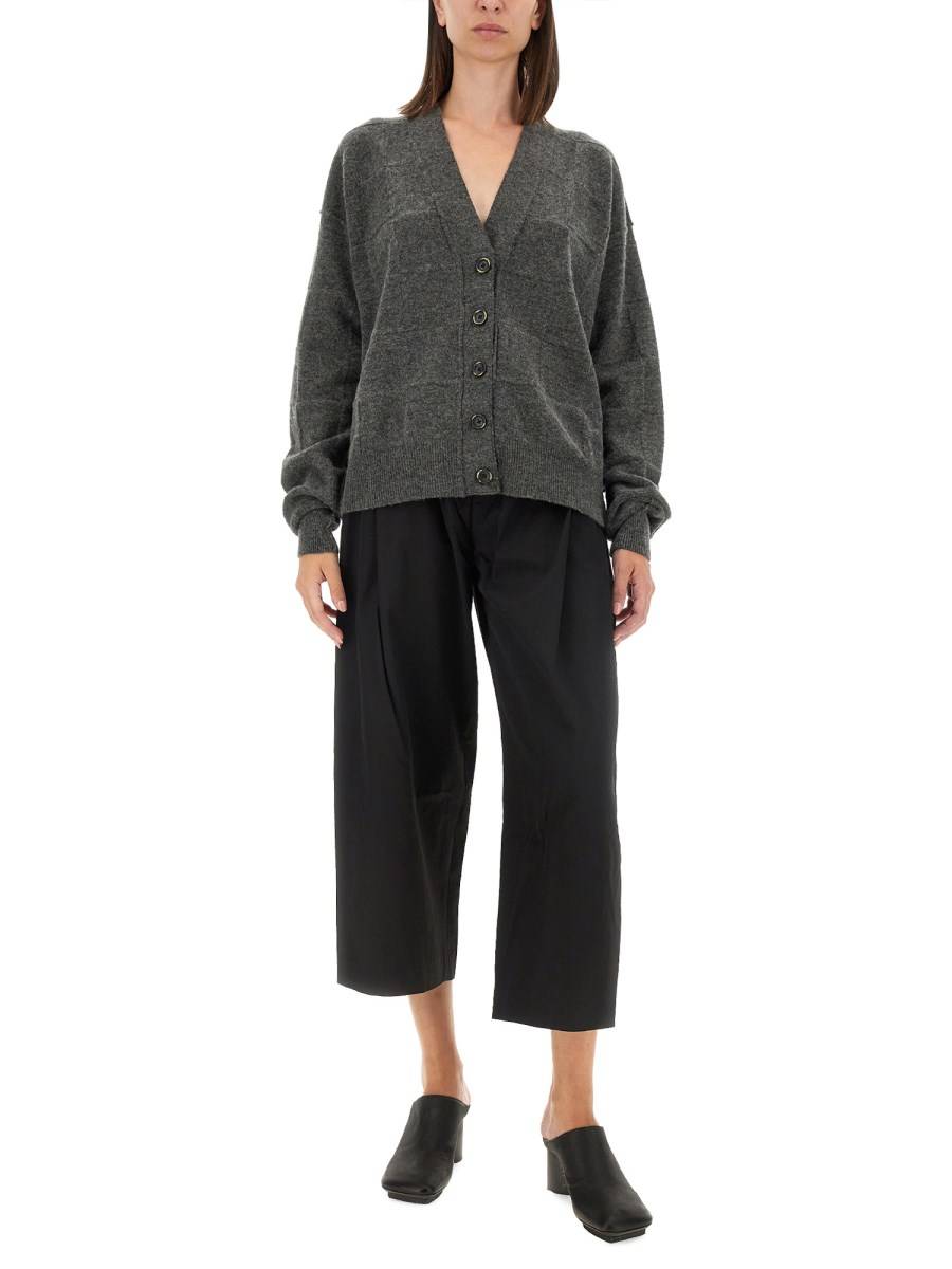 UMA WANG CARDIGAN IN MISTO LANA CON SCOLLO A V Nuovo