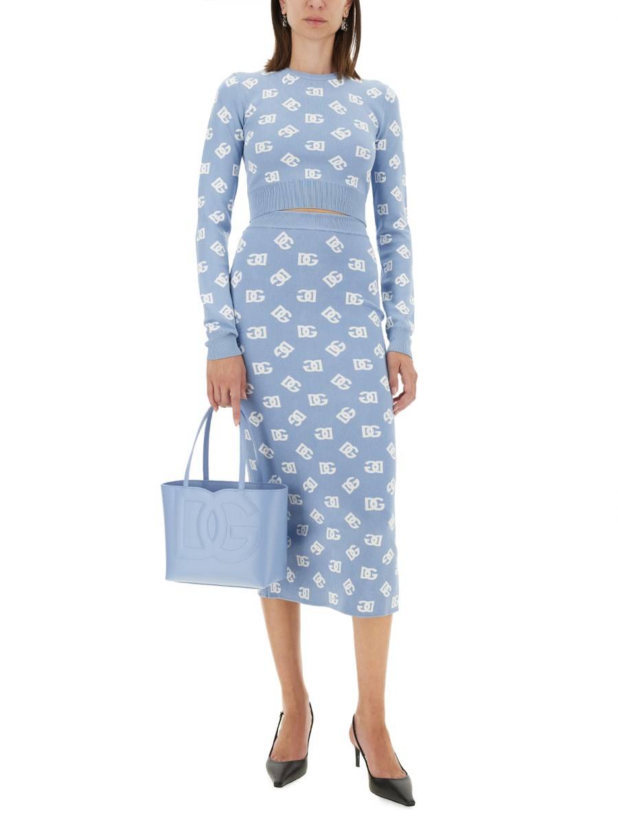 DOLCE & GABBANA MAGLIA CORTA IN VISCOSA JACQUARD Vendita