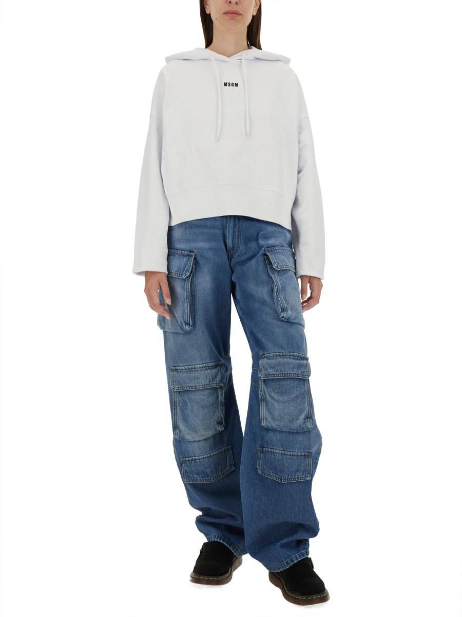 MSGM FELPA IN COTONE CON MICRO LOGO Promozione