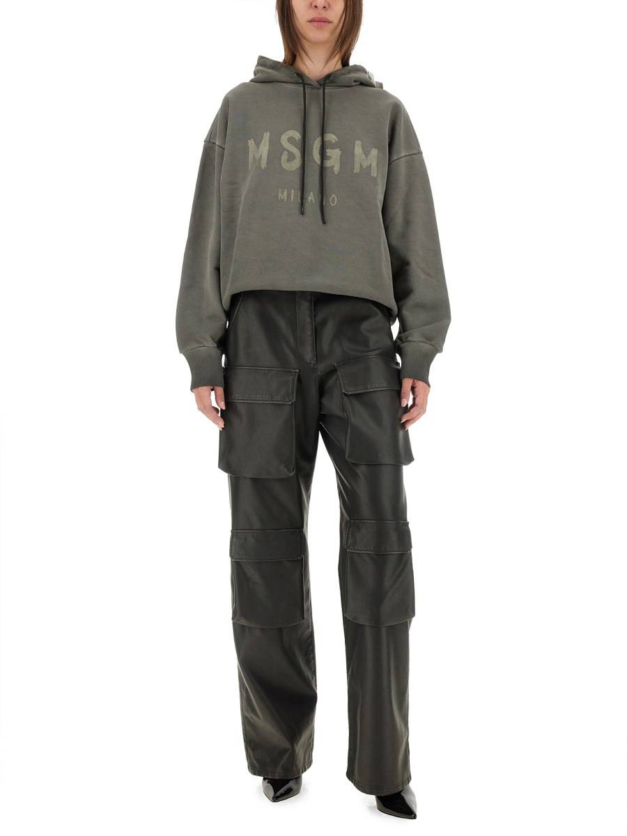 MSGM FELPA IN COTONE CON LOGO Spedizione Gratuita