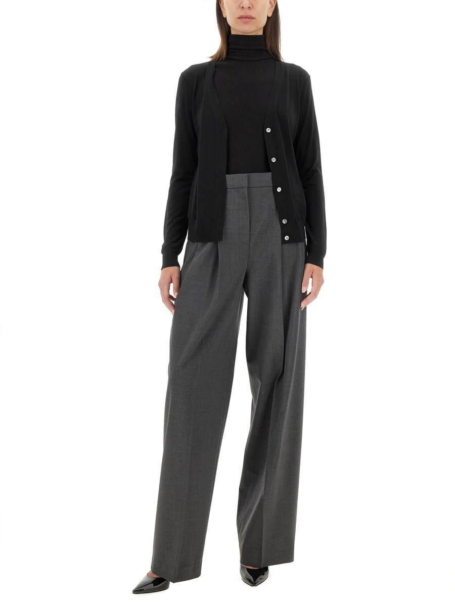 THEORY CARDIGAN IN LANA CON SCOLLO A V Negozi Online