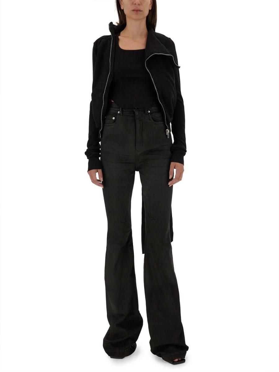 RICK OWENS DRKSHDW FELPA CON ZIP IN COTONE In Saldo