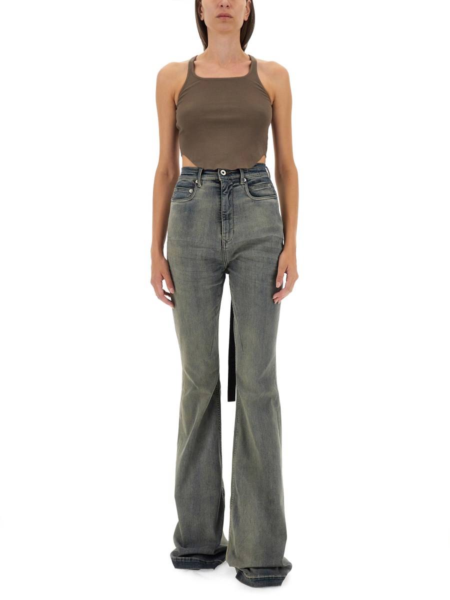 RICK OWENS DRKSHDW PANTALONE IN DENIM Spedizione gratuita