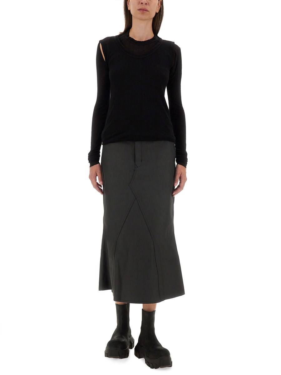 RICK OWENS T-SHIRT IN SETA E VISCOSA Negozio online di fabbrica