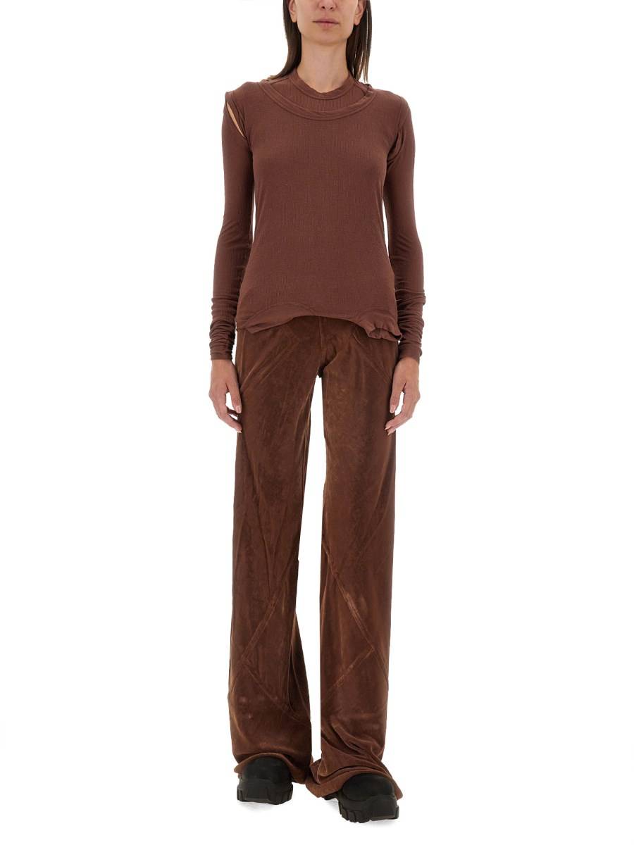 RICK OWENS T-SHIRT IN SETA E VISCOSA Prezzo di fabbrica