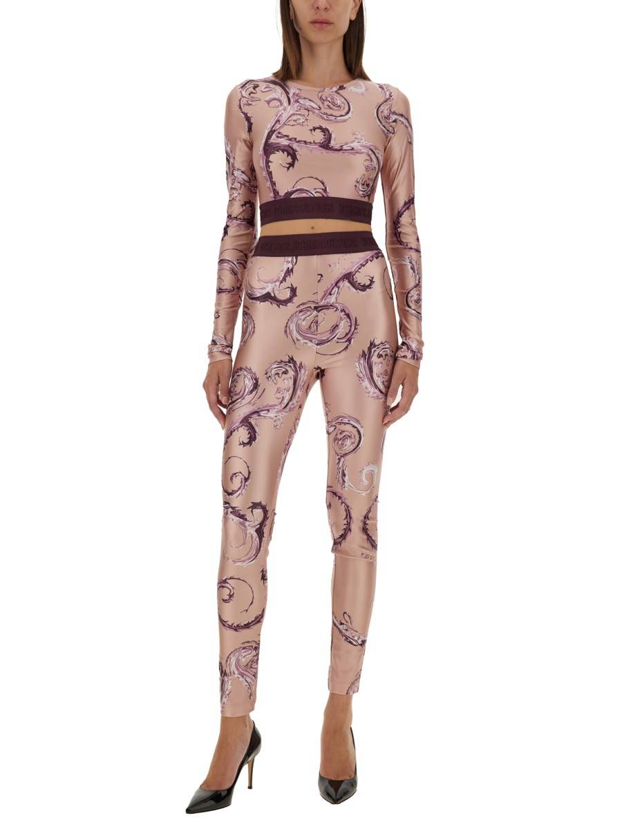 VERSACE JEANS COUTURE LEGGINGS CON STAMPA Grande vendita