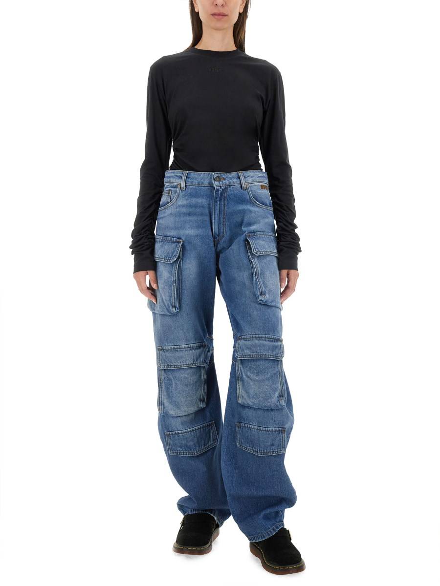 MSGM T-SHIRT IN JERSEY DI COTONE CON LOGO E RUCHES Vendita calda