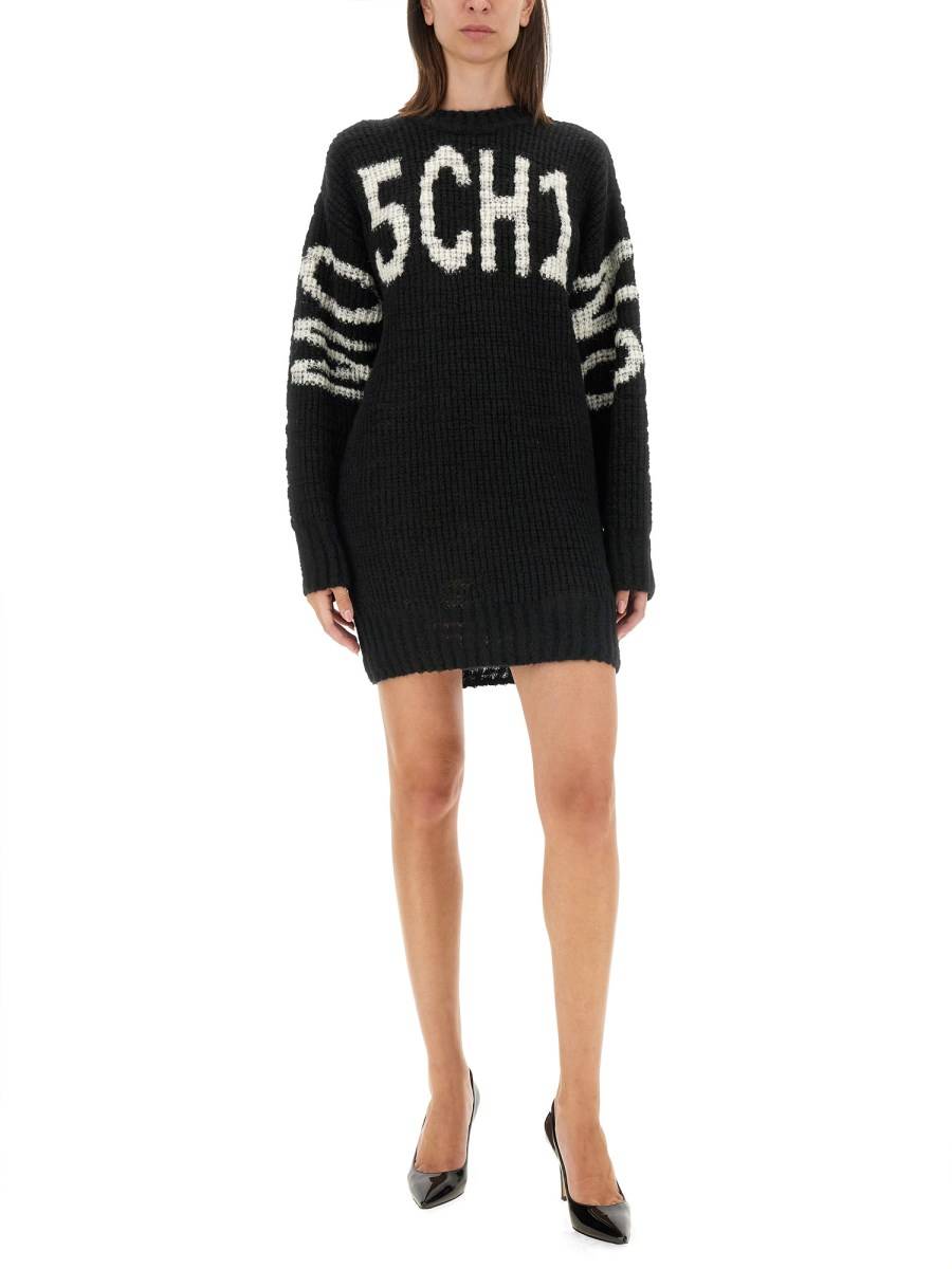MOSCHINO JEANS ABITO MINI IN MAGLIA DI LANA Online Outlet