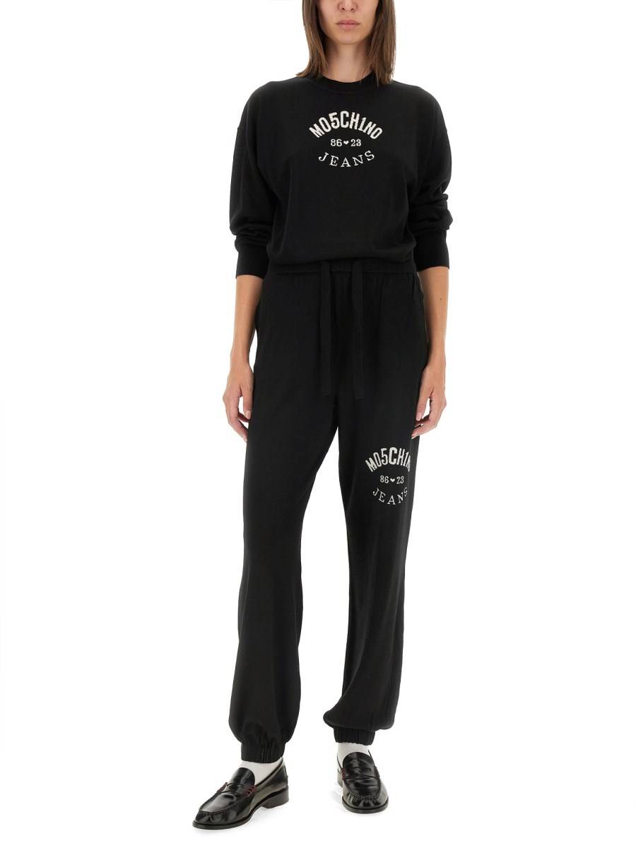 MOSCHINO JEANS PANTALONE JOGGING IN LANA CON LOGO Offerta temporanea