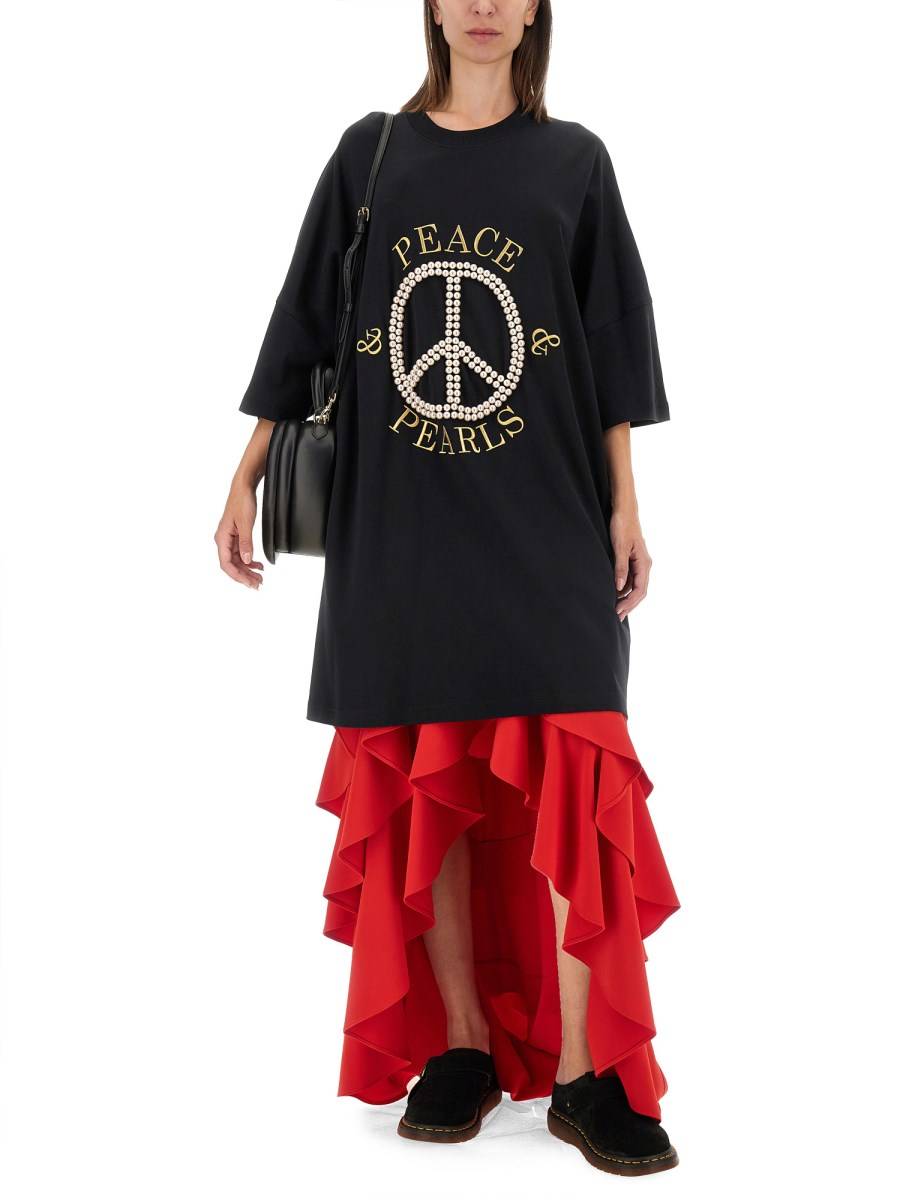 MOSCHINO ABITO IN INTERLOCK DI COTONE PEACE & PEARLS Bestseller