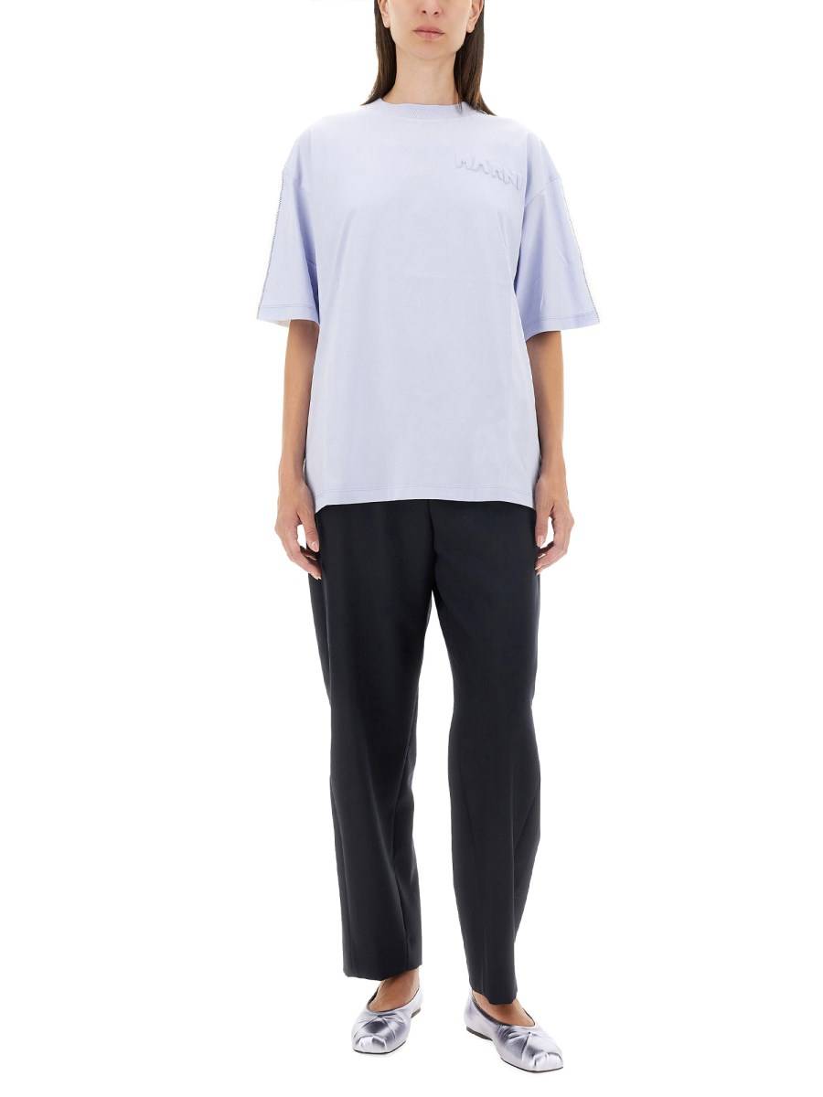 MARNI T-SHIRT IN JERSEY DI COTONE CON STAMPA LOGO Sconti VIP