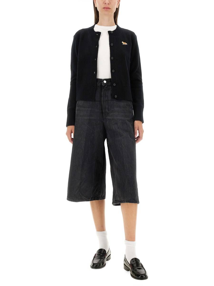 MAISON KITSUNÉ CARDIGAN CON PATCH BABY FOX IN LANA Super Saving Price